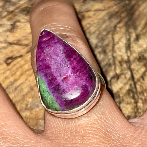 Saualpite Ruby Zoisite Statement Ring Size 7 - Picture 6 of 10